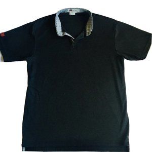 iliac Golf Shirt Mens‎ 2XL Polo Short Sleeves Solid Black Plaid Collar